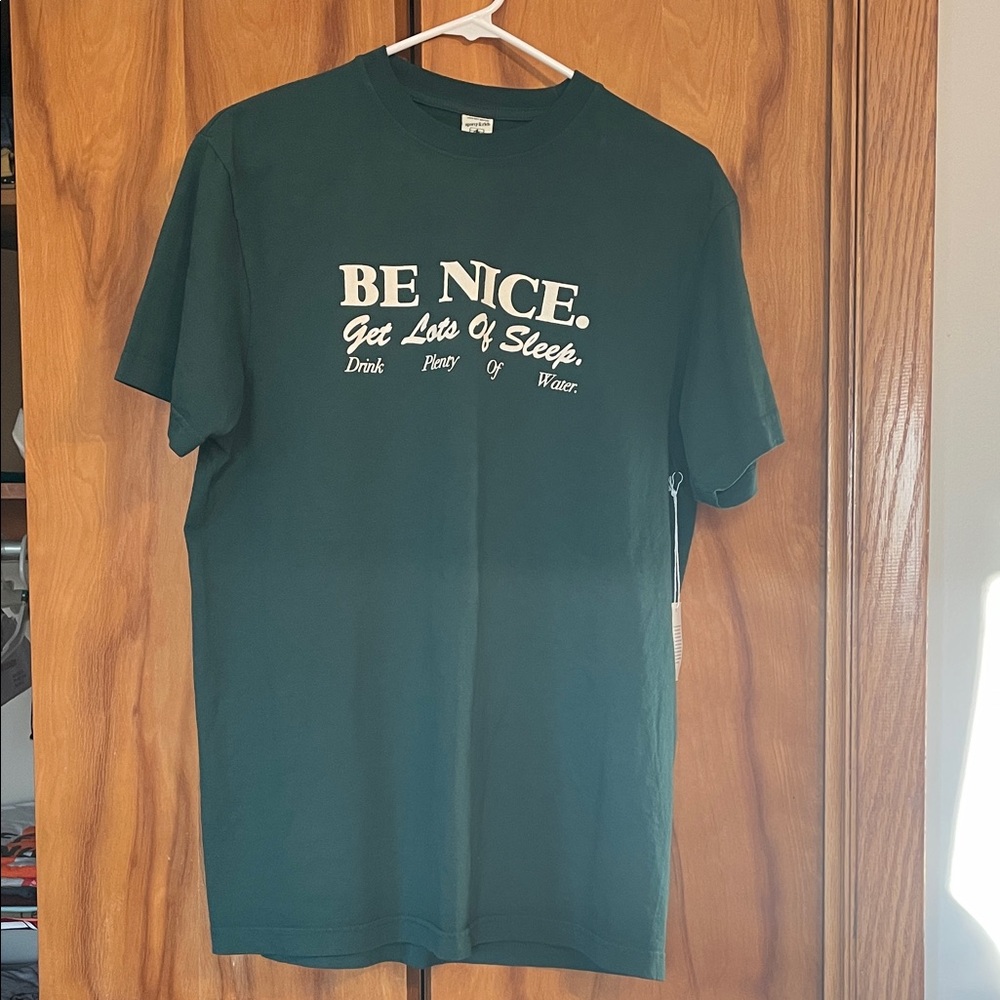 Sporty & Rich Forest Green "BE NICE" Tee